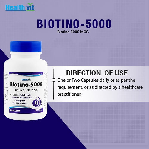 Healthvit Biotino 5000 mcg hair supplement